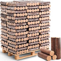 Palette de briquettes et bûches de bois densifié
