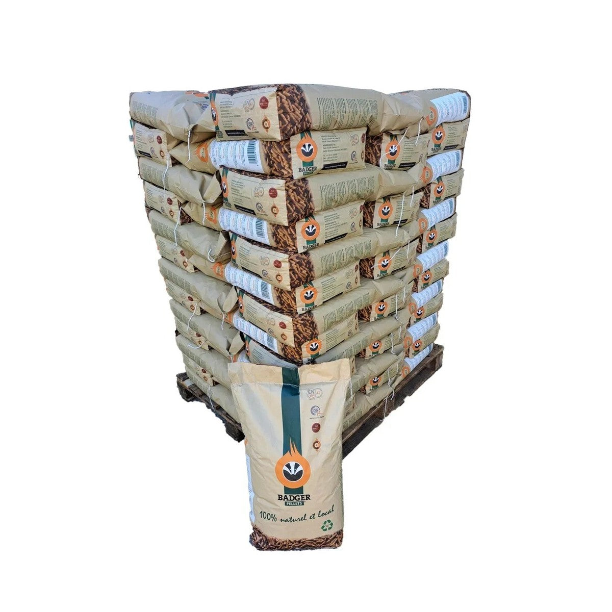 Palette de granulés de bois Badger