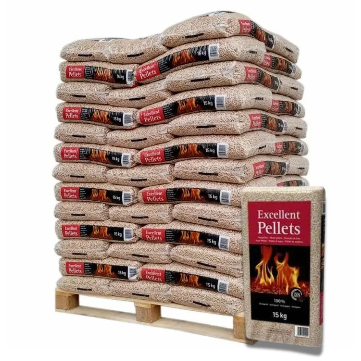 Palette de granulés de bois Excellent